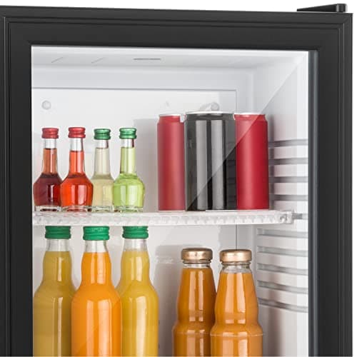 Klarstein Mini Frigo de Chambre 42L pour Snacks et Boissons, Réfrigérateur Silencieux et Économe Électrique avec Étagère — Noir Neo
