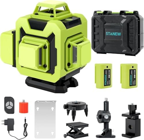 Stanew Niveau Laser 4D 16 Lignes, Autonivelant, Laser Niveaux pour Chantier, Professionnels et Amateurs, Scénarios de Tr