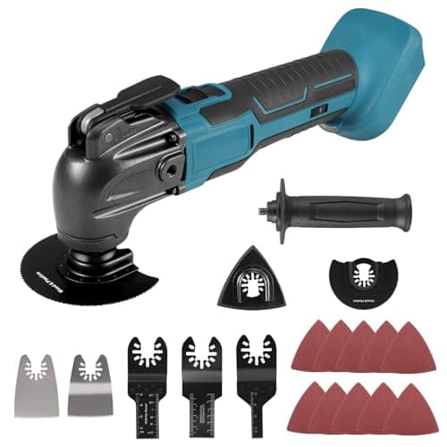 Outil Multifonction Oscillant Makita, 6 Vitesses Variables, Scie Oscillante, 18 AccessoiresIncluded, Ideally for Profess