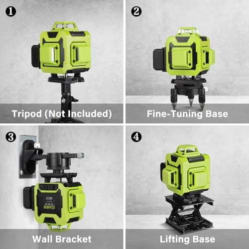 Niveau laser STANEW 4 x 360° Autonivelant Verte 4D 16 Ligne Horizontal et Verticale Avec Télécommande Intégrée et Tripod
