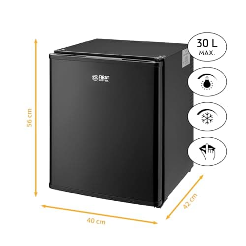 TZS First Austria - Mini réfrigérateur 30L complètement silencieux - Idéal pour camping, bureau et chambre - Design noir