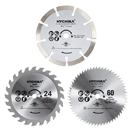 HYCHIKA Scie Circulaire 750W 3500RPM Idéal pour Couper du Bois, Carrelage et Métal Mou — Argent
