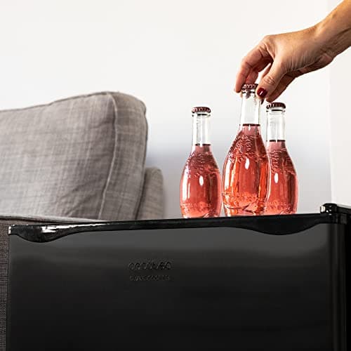 Cecotec Mini Frigo GrandCooler 20000 SilentCompress Noir | Grand Volume 46 L, Porte Reversible et Petit Congélateur | Éc