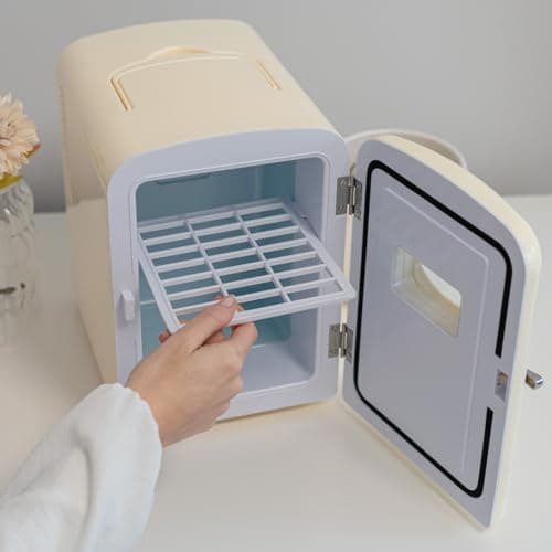 Mini Frigo Flamingueo 12V/220V, Frigo Cosmétique 4L, Idéal pour Voyageurs