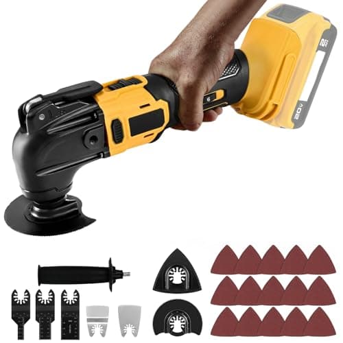 Outil Multifonction Oscillant Dewalt 20 V Brushless, 6 Vitesses Variables, Angle Oscillant 4°, Idéal pour Coupe, Sculptu