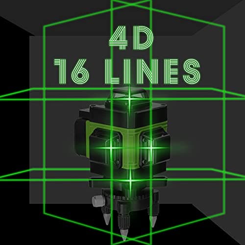 KKnoon Niveau laser 4D 16 lignes horizontales et verticales pour trépied - Régulier sur 3 hauteurs, avec 2 piles recharg