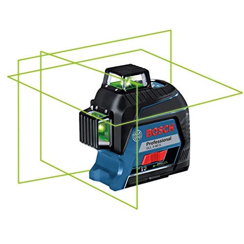 Bosch Professional niveau laser Greene Lumière GLL 3-80 G pour intérieur - Portée jusqu'à 30 m - 4 piles AA - Coffret de