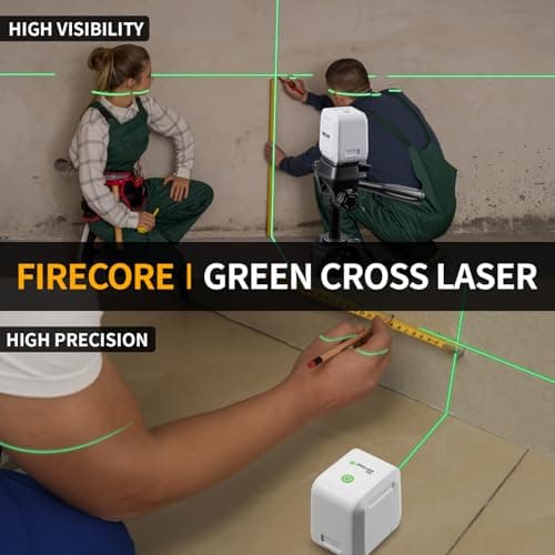 Firecore G20 Laser Croix Autonivelant 360 pour DIY et Chantier - Mini Niveau Laser Impulsion 63cm + Trépied + Piles AA +