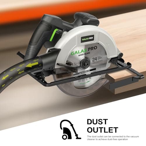 Scie Circulaire GALAX PRO 1400W 6000RPM Bois Profondeur de Coupe Max 62mm Lama 185mm