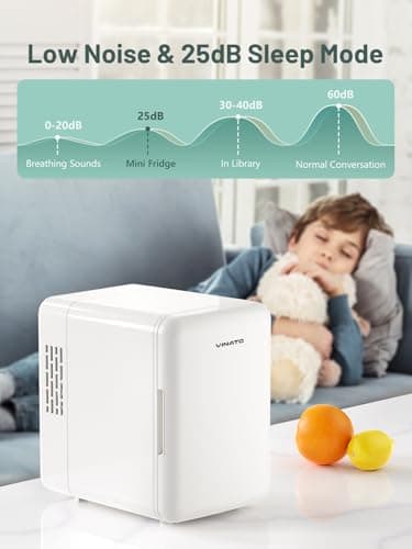 VINATO Mini Frigo 4 L, Réfrigérateur Portable pour la Voiture et la Camping, Idéal pour les Boissons et la Nourriture AC