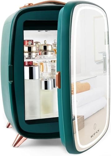 Mini Frigo Cosmétique KFO, capacitée 6L, skintake, make up, silencieux 20dB, température réglable 6°C, make up cold, crè — Vert-led