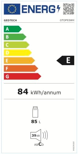 Réfrigerateur Table Top GEDTECH 85L Couleur Blanc pour Cuisine Économique Capacité 85L