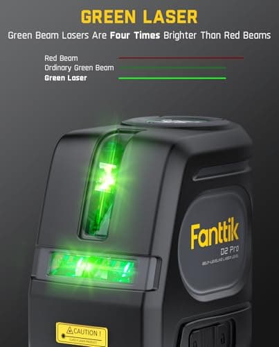 Niveau laser Fanttik D2 PRO autonivelant LED, pour maquiliateurs professionnels, travaux de menuiserie en extérieur