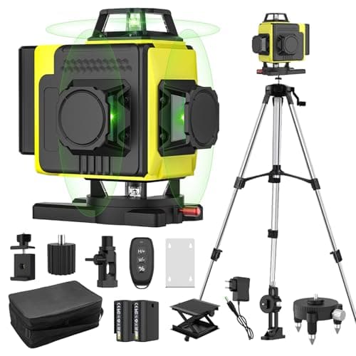 Niveau laser autonivelant 360° 4d 16 lignes laser X 4, batterie extérieure, télécommande, trépied