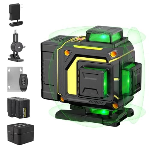 Lazer Niveaux 4D 16 Lignes Laser Autonivelant 360°, Batterie 4800mah, Nivellement Automatique Télécommande