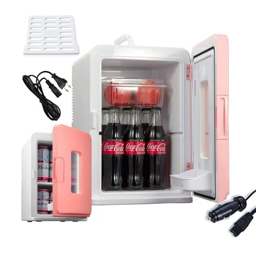 NORTHCLAN Mini Frigo de Chambre Électrique 15L/21 Canettes ECO Mode pour Voiture et Chambre Glacière Portable Silencieus — Rose
