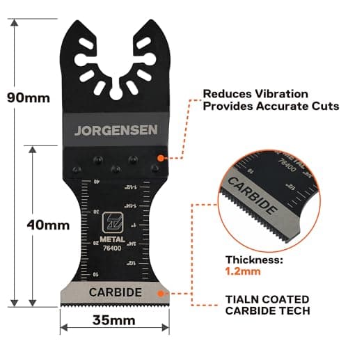 JORGENSEN 3Pcs Lames de Scie Oscillantes Universelles, Accessoires d'Outils Multifonction pour Métal, Clous, Vis, Boulon