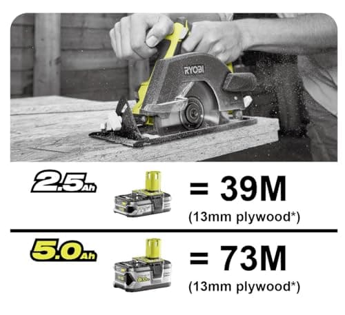 RYOBI Scie circulaire 18 Volts ONE+ diamètre 150 mm lame - praticité professionnelle - coupez tout avec précision - R18C