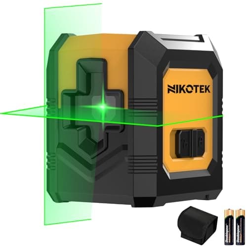 Niveau Laser Auto-nivelant Horizontal et Vertical pour la Décoration de La Maison - Batterie Incluse - Pochette de Trans — Vert