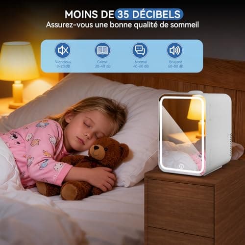 Mini Frigo Cosmetique 8L YU YUSING pour voitures, petit réfrigérateur chaud/froid 12V/220V, miroir de maquillage LED, bl
