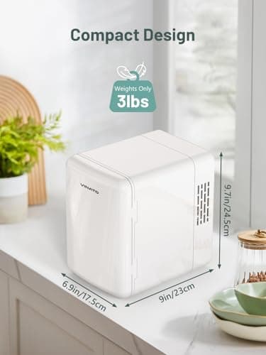 VINATO Mini Frigo 4 L, Réfrigérateur Portable pour la Voiture et la Camping, Idéal pour les Boissons et la Nourriture AC
