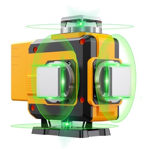 Niveau Laser Autonivelant 360° X 4|Usage Professionnel|Site de Travaux|Nivellement Automatique et Support Rotatif|2 X 48 — 4D-2