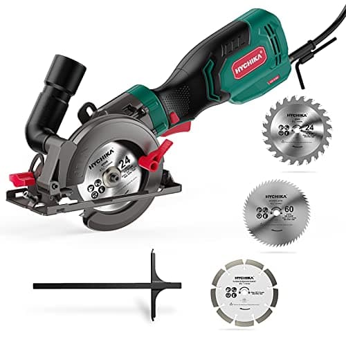 HYCHIKA Scie Circulaire 750W 3500RPM Idéal pour Couper du Bois, Carrelage et Métal Mou