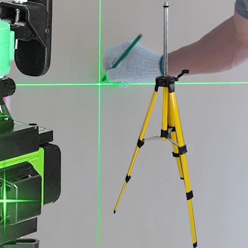 Laser Niveau 4x360° Rotatif Horizontal et Vertical, Nivellement Automatique, 2 Batteries Rechargeables, Avec Trépied