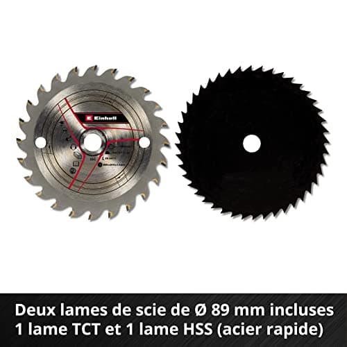 Scie circulaire Einhell Ø89mm sans fil 2500 min-1 Profondeur de coupe 28 mm Diamètre de lame 89 mm