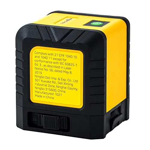 Amazon Basics Laser Niveau horizontal/vertical/transversal, Classe II, 18 m, Jaune/Noir
