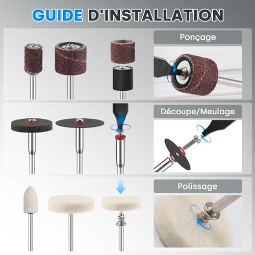 Enventor Coffret de 361 Accessoires d'Outils Rotatifs Universels, Kit d'Outils Rotatifs pour Bricolage et Sculpture, Idé
