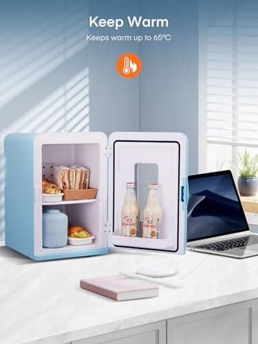 FOHERE Mini Frigo de Chambre 15L/21 Canettes | Fréquemment Acheté par les Voyageurs | Idéal pour les Voyages et les Camp