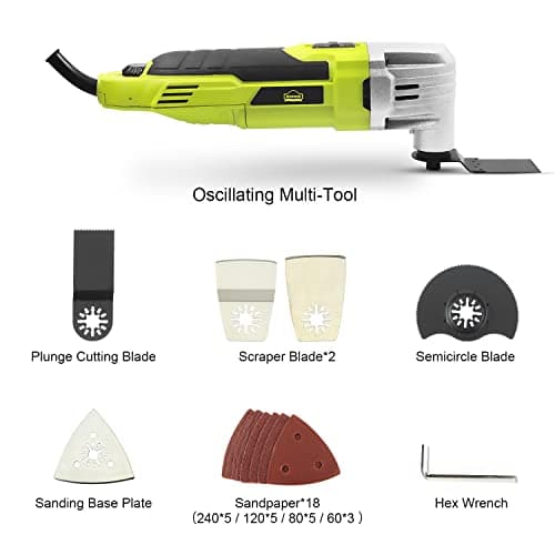 Outils Oscillants DEWINNER, 6 vitesses variables 0-23000RPM, outil multifonction 300W, accessoires avec lames multifonct