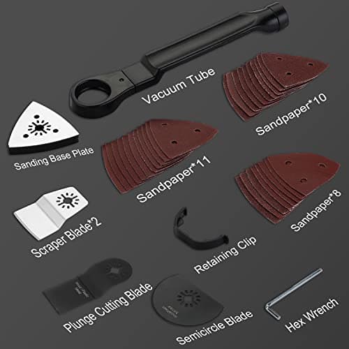 DEWINNER Outils multifonction Oscillants pour professionnels, puissance 300W, 6 vitesses, angle d'oscillation |5°, 37 ac