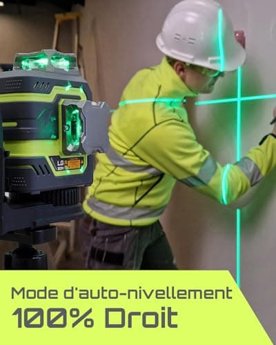 LasGoo LG-3DM niveau laser laser à croix 3x360° pour la construction et l'accrochage d'images|batterie rechargeable 5200