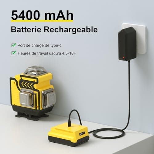 Laser Level Niveau Laser avec Trepied 4D 16 Lignes Vert Rotatif 4 x 360° Multifonctionnel Autonivelant en Croix 1.6 M Tr