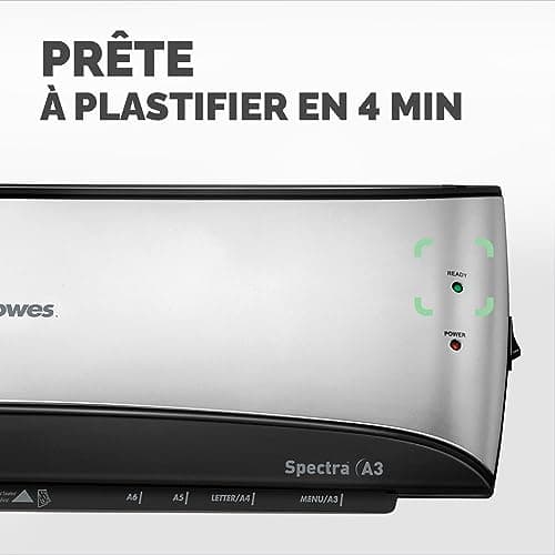 Plastifieuse Fellowes Spectra A3 125 Microns Système Anti-Bourrage Maison Télétravail