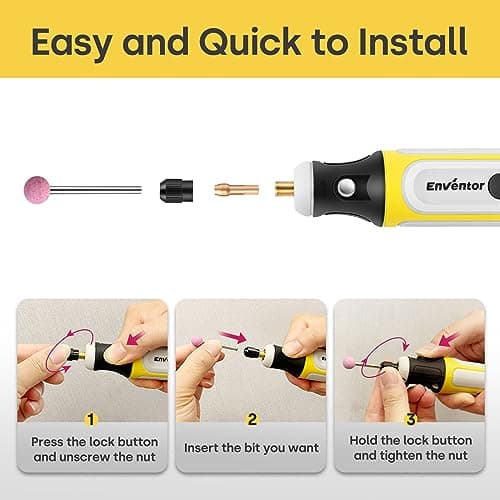 ENVENTOR 4V Outil Rotatif Multifonction pour Gravure, Meulage et Polissage, Idéal pour Professionnels, 75 Accessoires In