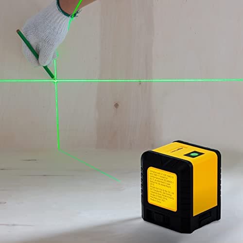 Amazon Basics Laser Niveau horizontal/vertical/transversal, Classe II, 18 m, Jaune/Noir