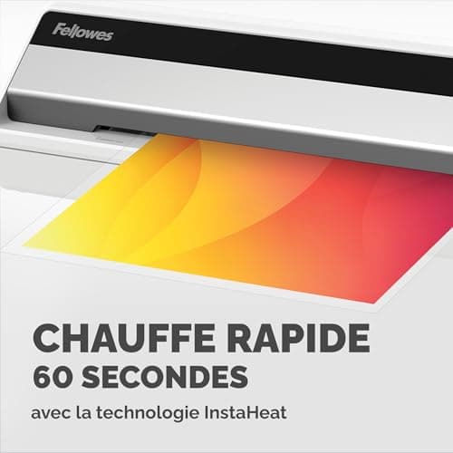 Plastifieuse Fellowes Saturn A3 InstaHeat Préparation Rapide Anti-Bourrage Arrêt Auto Pochettes 80/100/125 Microns 10 Fe