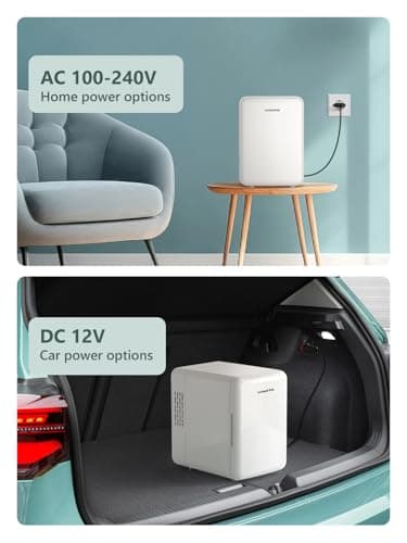 VINATO Mini Frigo 4 L, Réfrigérateur Portable pour la Voiture et la Camping, Idéal pour les Boissons et la Nourriture AC