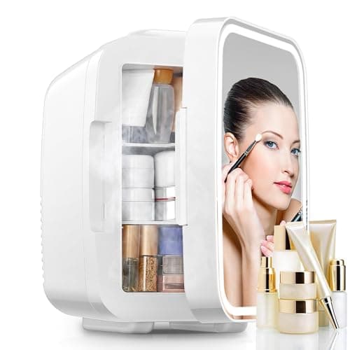 FOHERE Mini Frigo de Chambre 5L 6 Canettes, Glacière Beauté avec Fonction Chaud et Froid, Ideale pour Voyages et Soins d