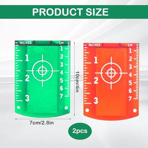 Cible Laser Magnétique 2 Pièces, Niveau Laser Et Outils De Mesure, Lignes Croisées, Pour Alignement Et Mesure (Vert et R