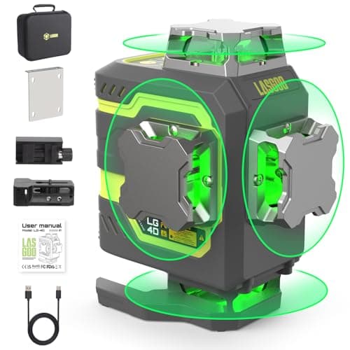 LasGoo LG-3DM niveau laser laser à croix 3x360° pour la construction et l'accrochage d'images|batterie rechargeable 5200 — LG-4D