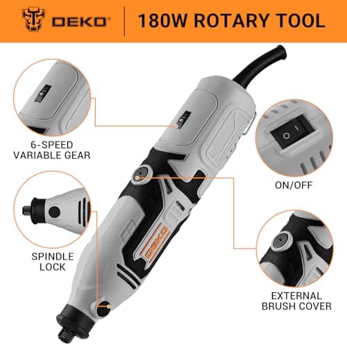 Outil Rotatif DEKOPRO 126 pièces Gris pour Bois/Métal