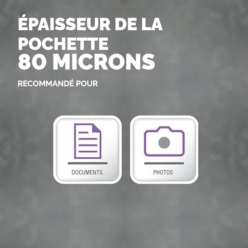 Pochettes de plastification Fellowes A4 80 microns Pack de 100, Qualité Haute pour Photos et Affiches, Idéal Professionn