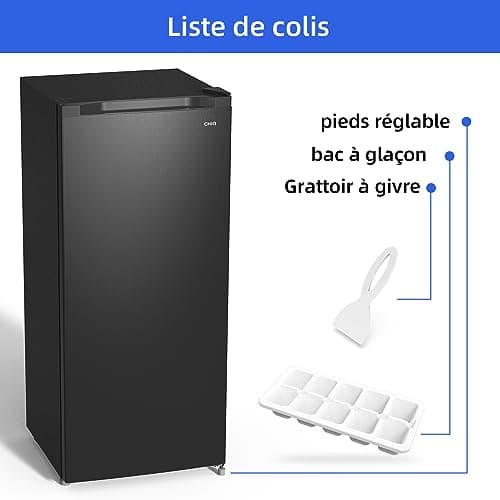 CHiQ Congélateur armoire 145L rapide, silencieux et thermométrique, adapté aux foyers urbains, haute efficacité énergéti