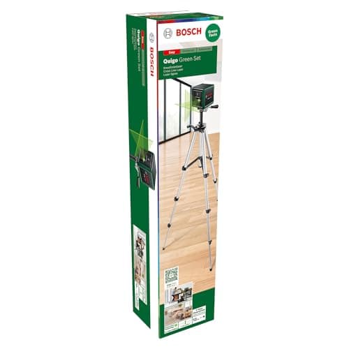 Bosch Laser lignes Quigo Green avec trépied - boîtier en plastique recyclé - idéal pour les professionnels en constructi