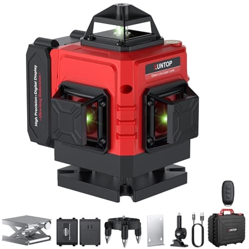 XUNTOP Traceur Laser Rechargeable Outil de Marquage ±1.5mmIP54 USB-C Ouvrier Bricolage — Premium Pro · 16 Lignes
