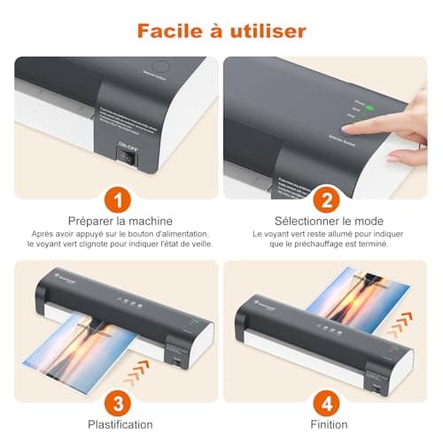 Plastifieuse Bonsaii L318-A : Kit 5 en 1, Technologie Anti-Bourrage, Système NTC, 80-125 Microns, Idéal pour Photos et D
